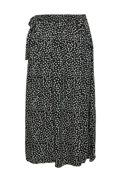 Pieces Falda Midi Cruzada. Negro New