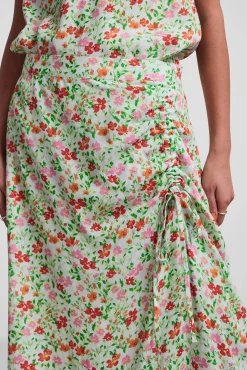 Pieces Falda Midi De Mujer Turquesa Outlet