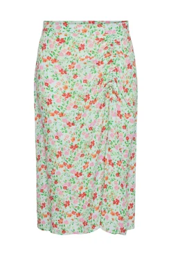 Pieces Falda Midi De Mujer Turquesa Outlet