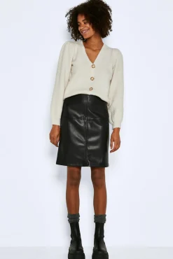 Noisy May Falda Midi De Polipiel Negro Online