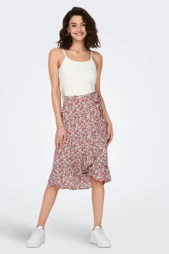 JDY Falda Midi Estampada Negro Sale