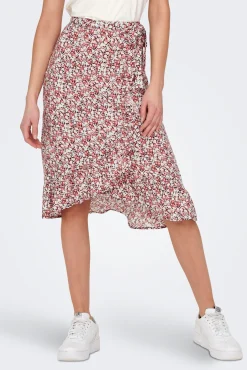JDY Falda Midi Estampada Negro Sale