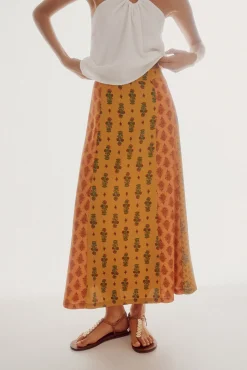 Slowlove Falda Midi Estampada Multicolor Outlet