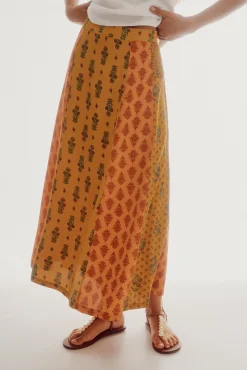 Slowlove Falda Midi Estampada Multicolor Outlet