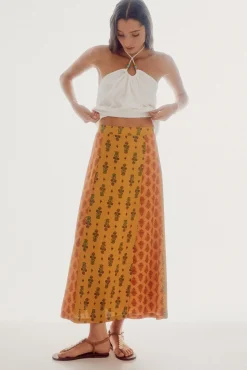 Slowlove Falda Midi Estampada Multicolor Outlet