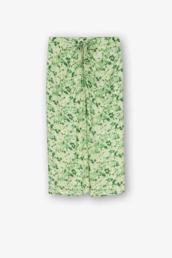 Tiffosi Falda Midi Estampada Con Frunces Marron Clearance