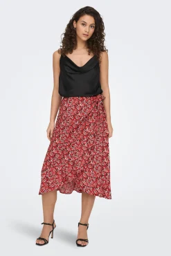 JDY Falda Midi Estampada Cruzada Gris Oscuro Hot