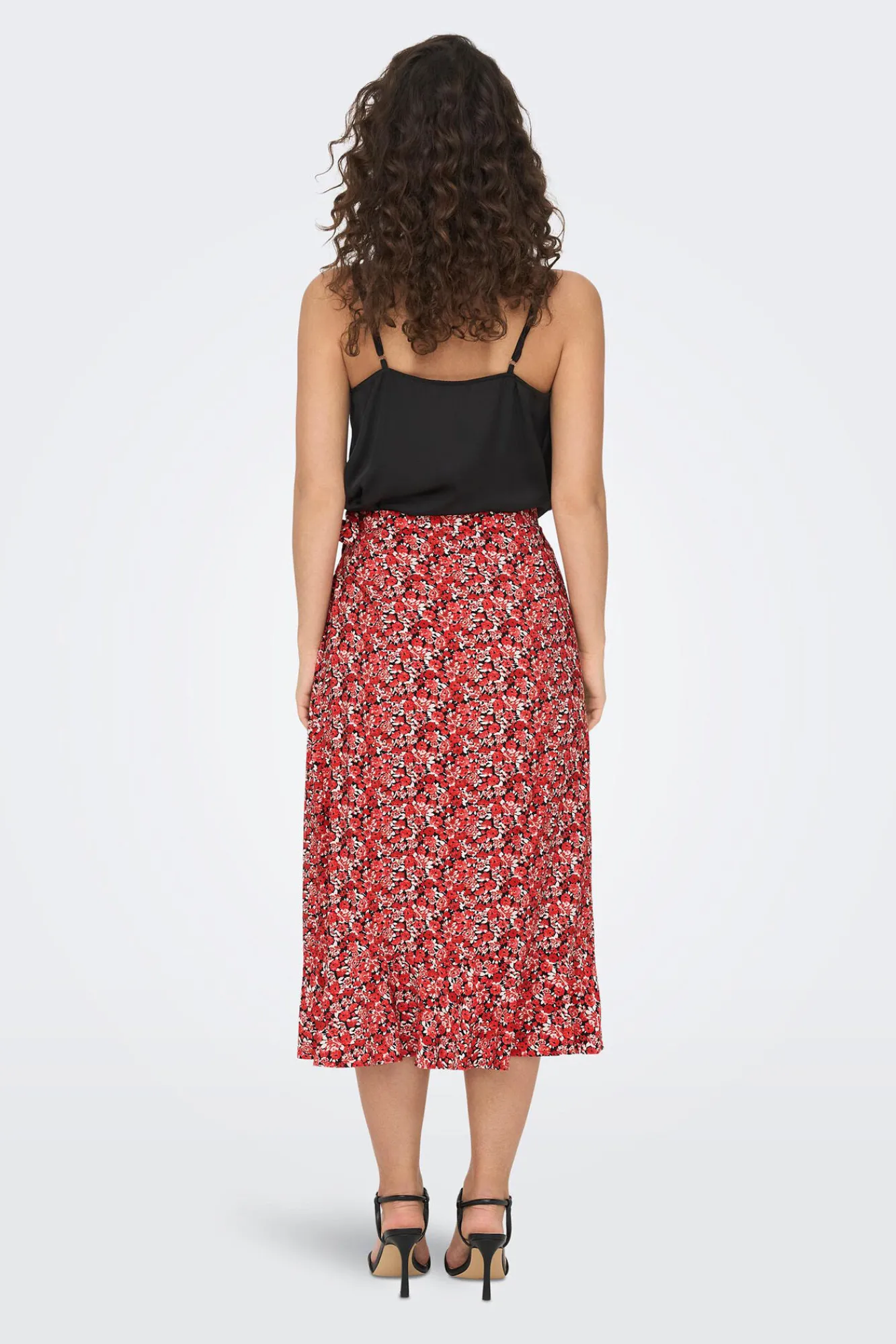 JDY Falda Midi Estampada Cruzada Gris Oscuro Hot