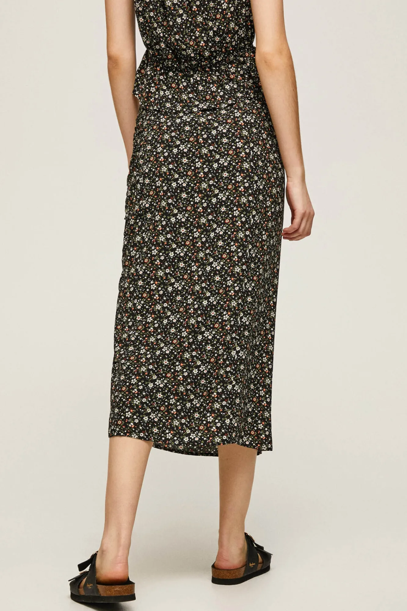 Pepe Jeans Falda Midi Estampado Floral Multicolor New
