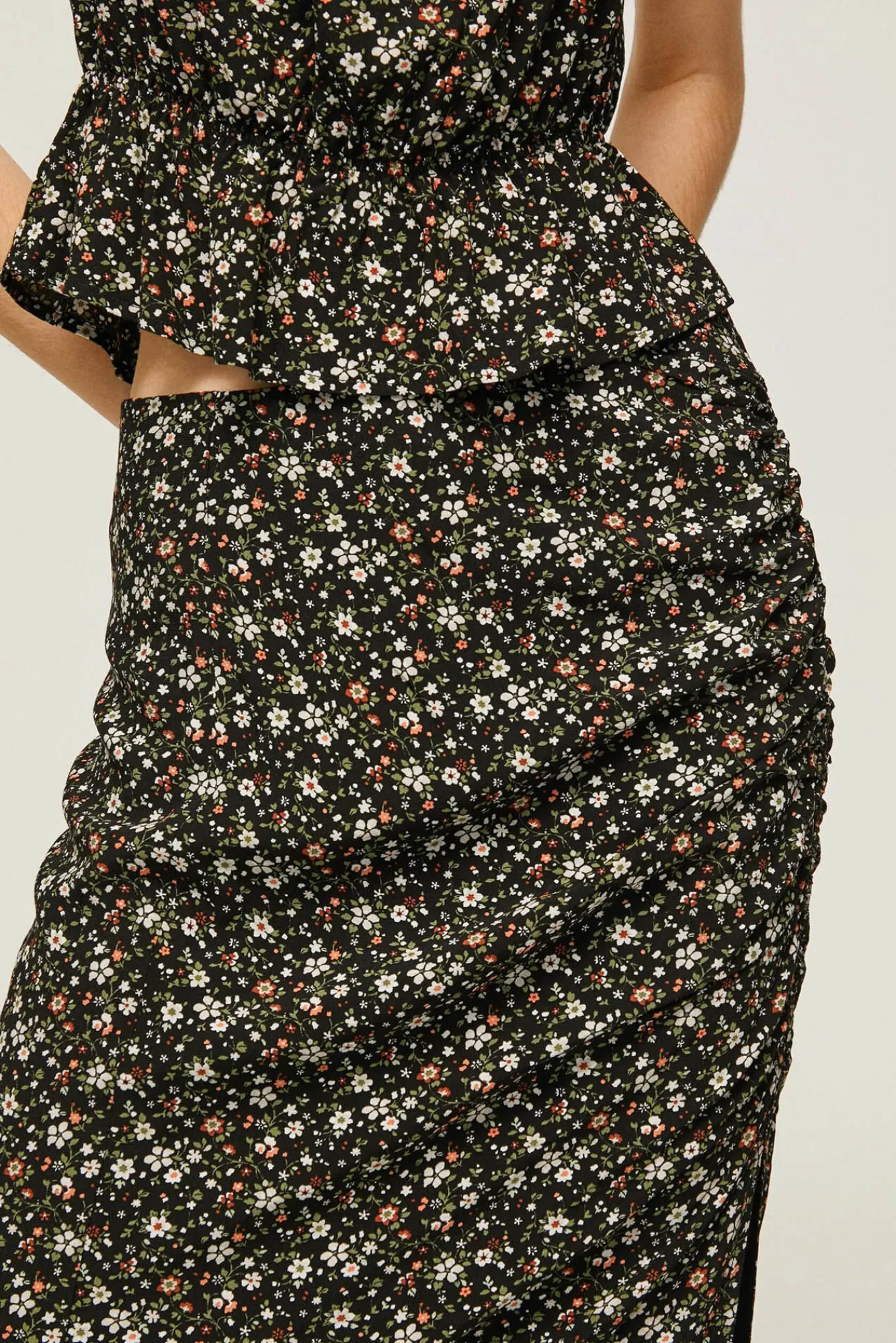 Pepe Jeans Falda Midi Estampado Floral Multicolor New