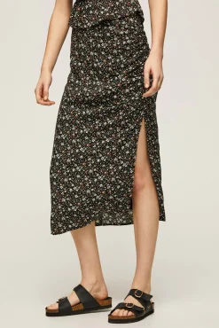 Pepe Jeans Falda Midi Estampado Floral Multicolor New