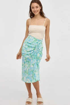 Inside Falda Midi Frunce Print Psicod Multicolor Best
