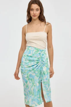Inside Falda Midi Frunce Print Psicod Multicolor Best