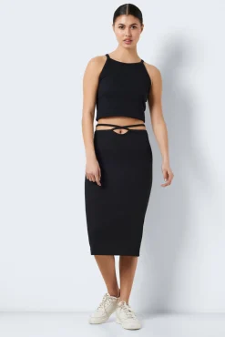 Noisy May Falda Midi Negra Negro Sale