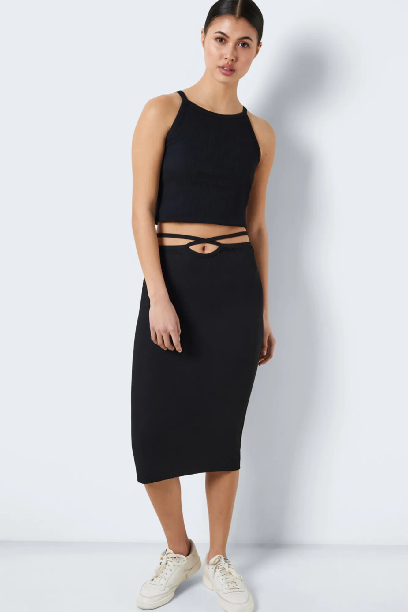 Noisy May Falda Midi Negra Negro Sale