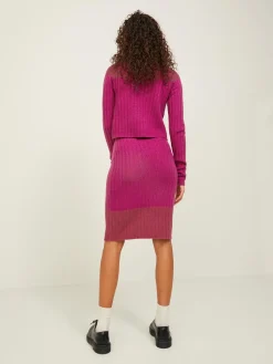 Jack & Jones Falda Midi Punto Morado
