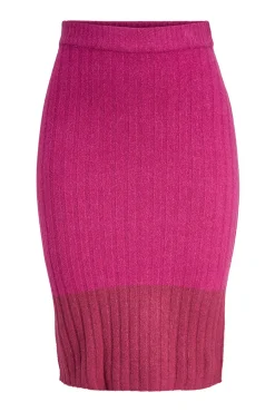 Jack & Jones Falda Midi Punto Morado