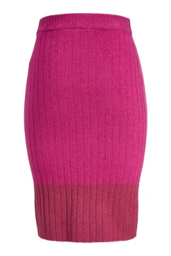 Jack & Jones Falda Midi Punto Morado