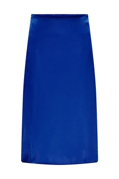 Only Falda Midi Satinada Azul Medio Discount