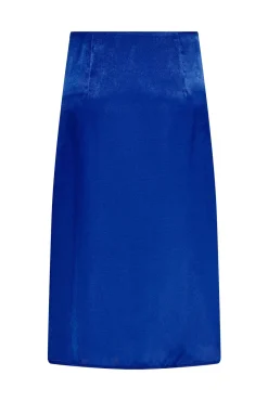 Only Falda Midi Satinada Azul Medio Discount
