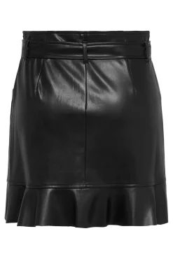 Only Falda Mini De Polipiel Negro Outlet