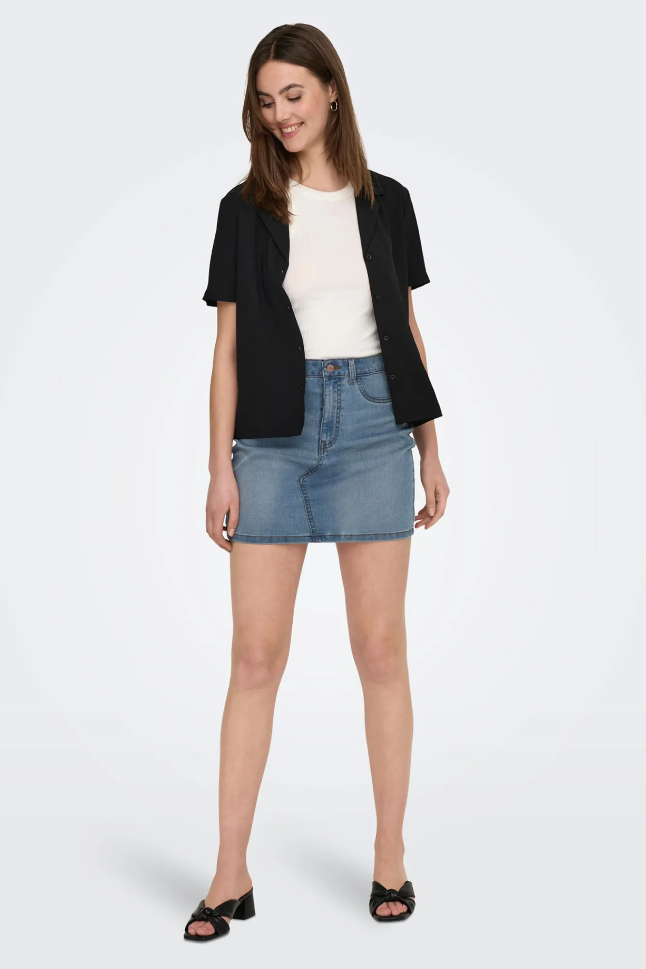 JDY Falda Mini Denim Azul Claro Outlet