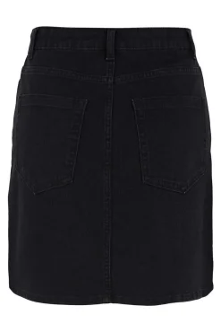 Pieces Falda Mini Denim Negro