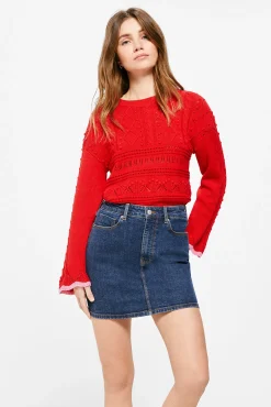 * Falda Mini Denim Azul Medio Hot