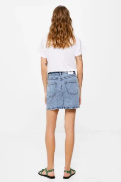 * Falda Mini Denim Azul Medio Outlet