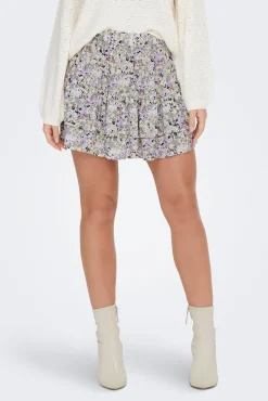 JDY Falda Mini Estampada Blanco Discount