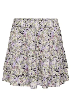 JDY Falda Mini Estampada Blanco Discount
