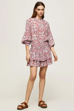 Pepe Jeans Falda Mini Estampada Con Volantes Multicolor Online