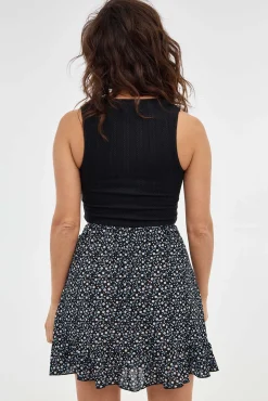 Inside Falda Mini Estampado Flores Negro Discount
