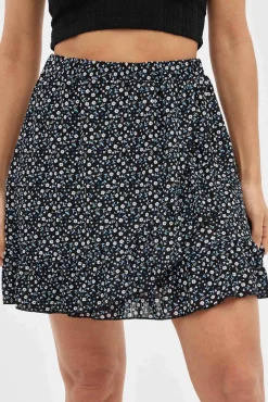 Inside Falda Mini Estampado Flores Negro Discount
