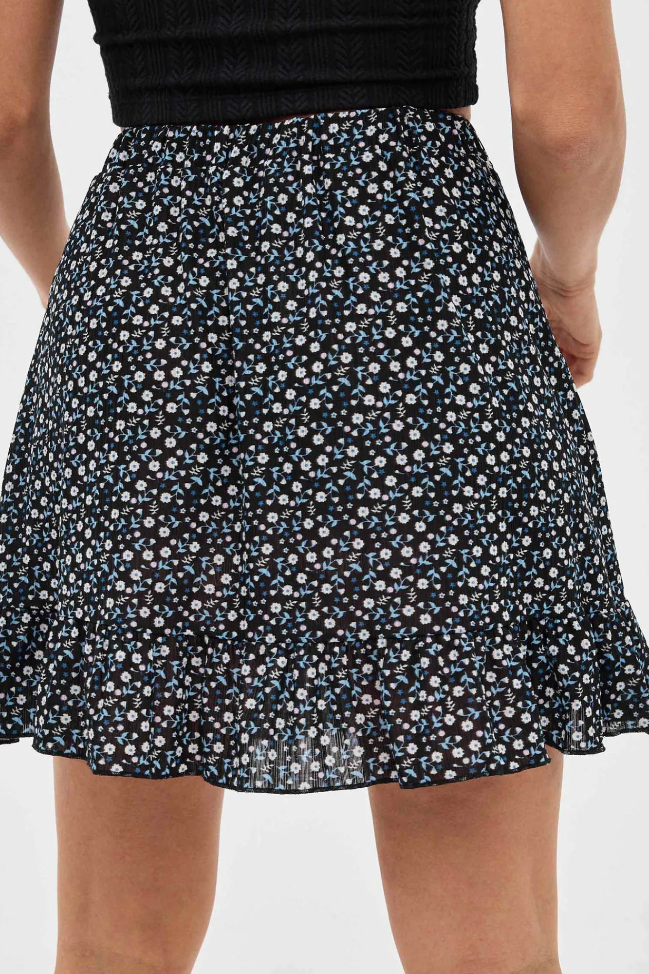 Inside Falda Mini Estampado Flores Negro Discount