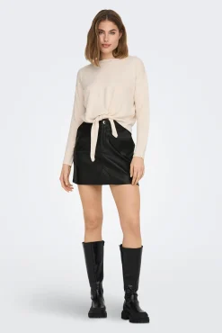 Only Falda Mini Polipiel Negro