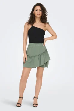 JDY Falda Mini Volantes Verde Clearance