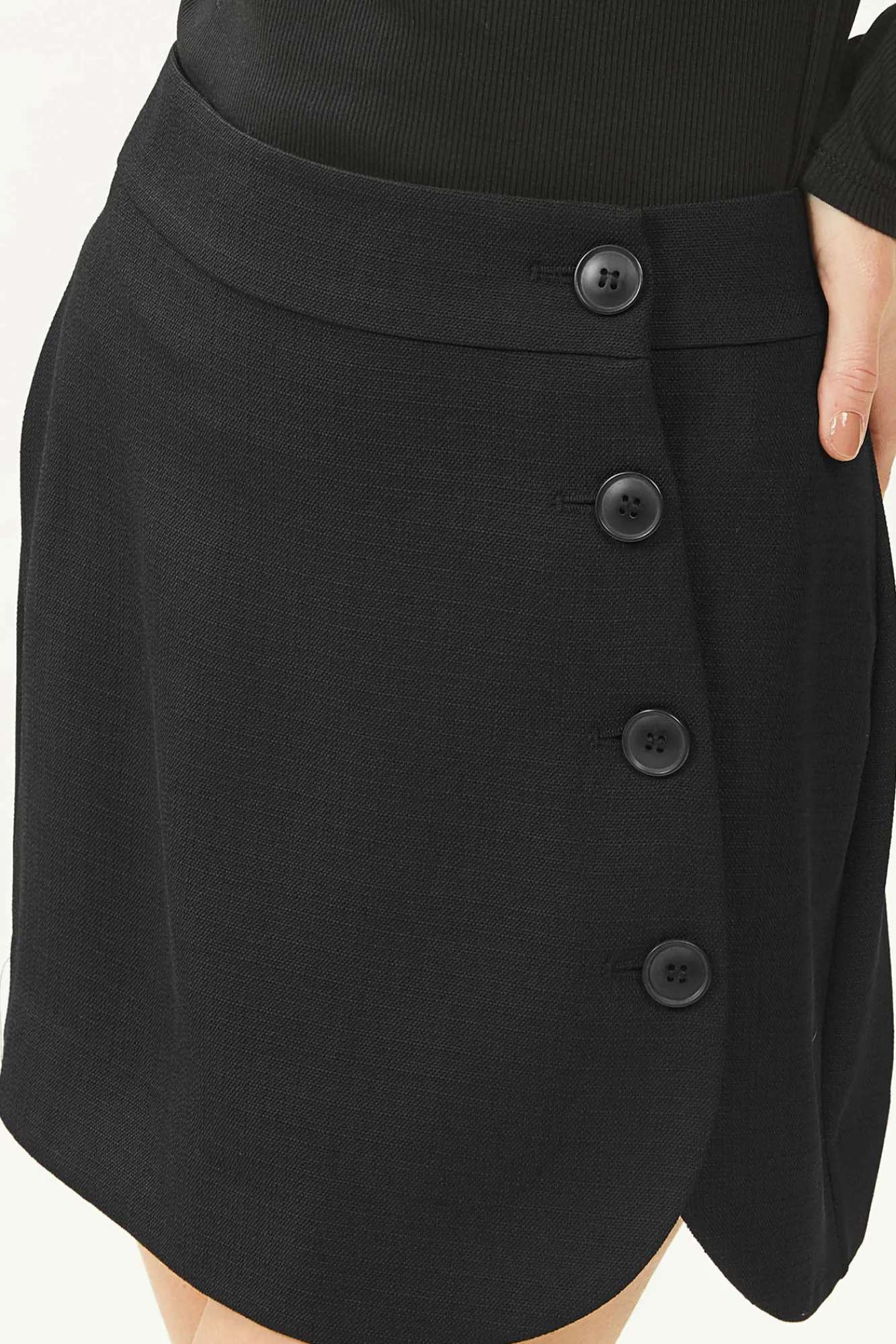 Pimkie Falda Pantalon De Polipiel Negro Discount