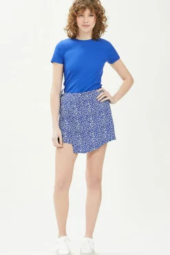 Pimkie Falda Pantalon De Tejido Vaporoso Estampado Azul Sale