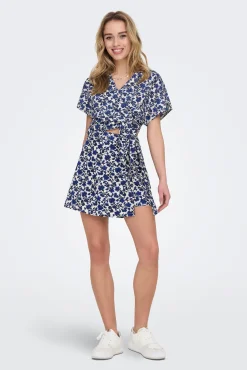 Only Falda Pantalon Estampado Azul Medio