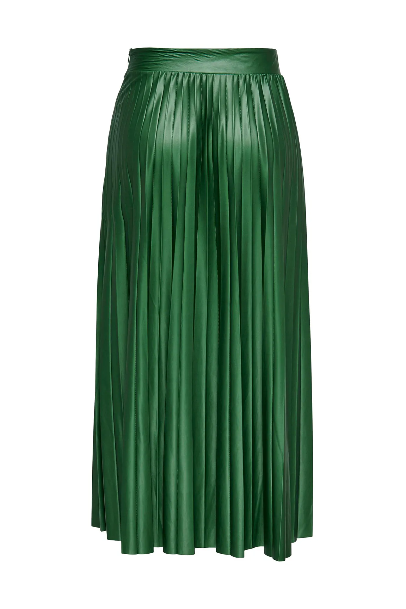 Only Falda Plisada Midi Polipiel Verde Outlet