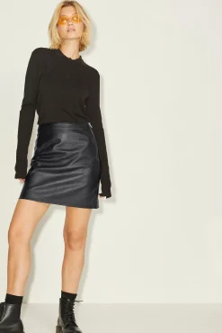 Jack & Jones Falda Polipiel Negro