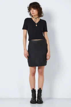 Noisy May Falda Polipiel Negro New