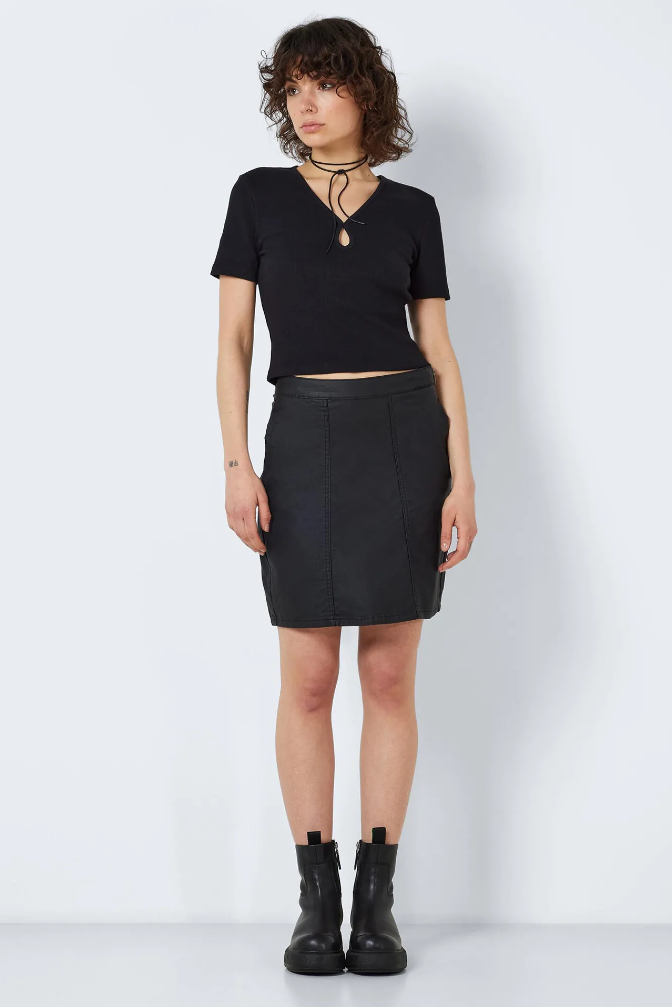 Noisy May Falda Polipiel Negro New