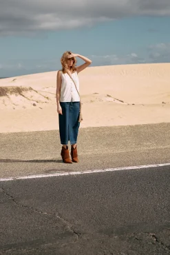 Slowlove Falda Vaquera Larga Azul Sale