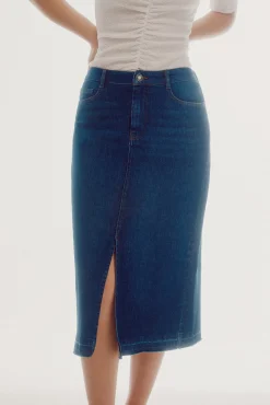 Slowlove Falda Vaquera Larga Azul Sale