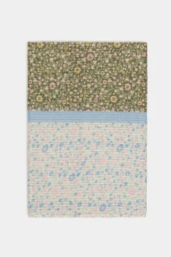 * Fular Estampado Flores Bicolor Verde Discount