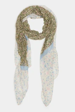 * Fular Estampado Flores Bicolor Verde Discount