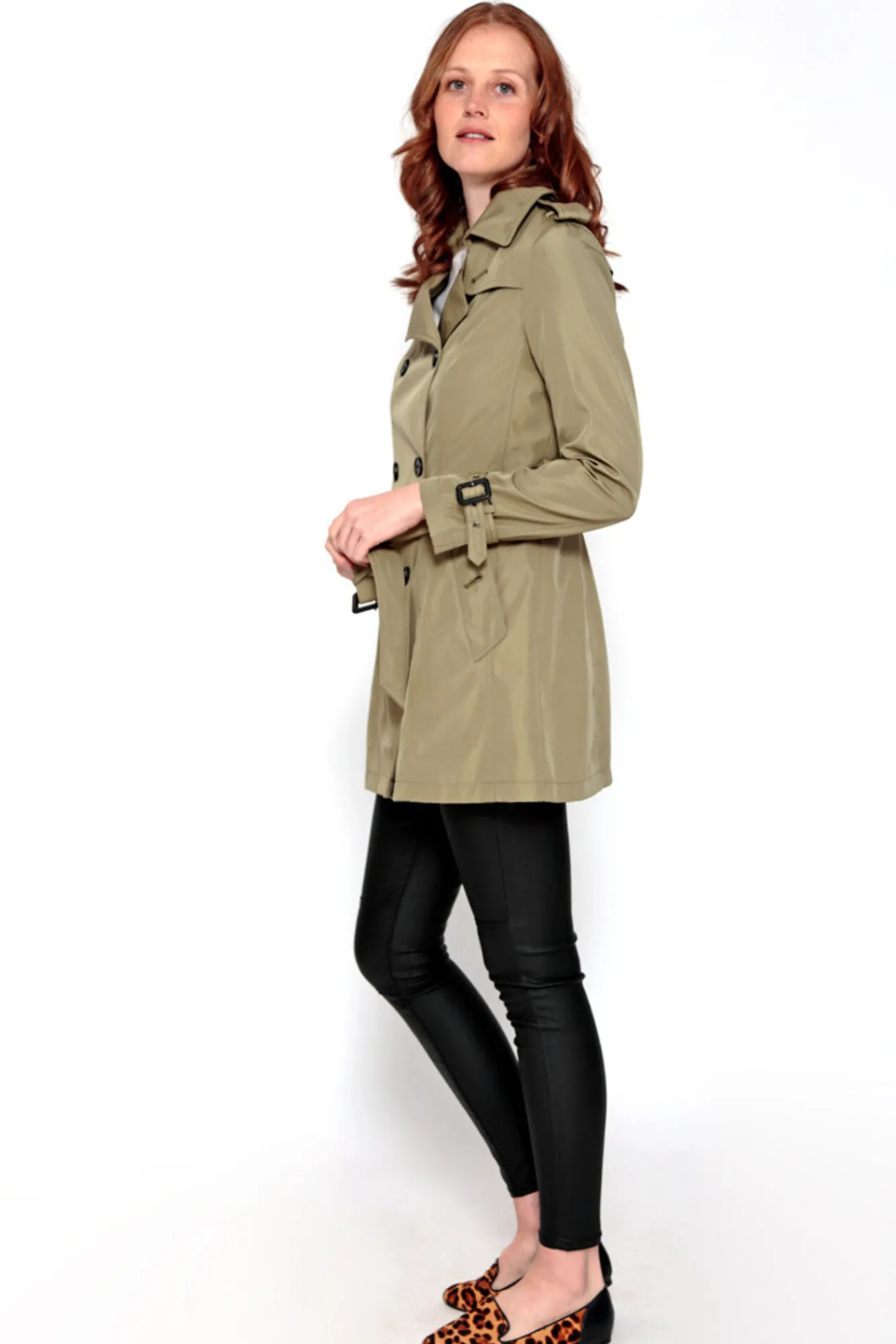 Brave Soul Gabardina Abotonada Con Cinturon Kaki Claro New