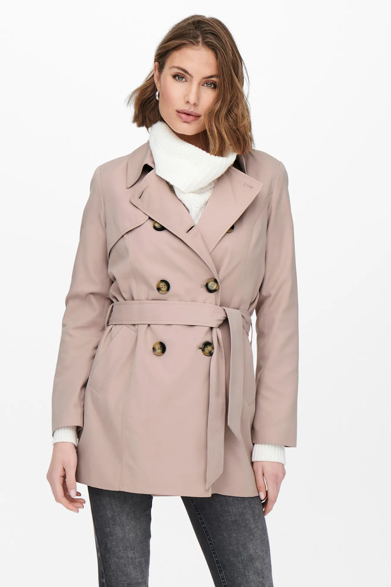 Only Gabardina Clasica Algodon Rosa Best